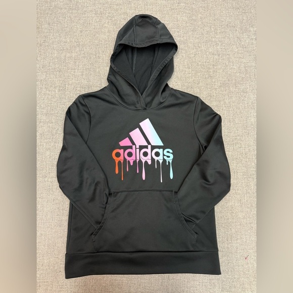adidas Other - adidas Black Hoodie with Multicolor Logo